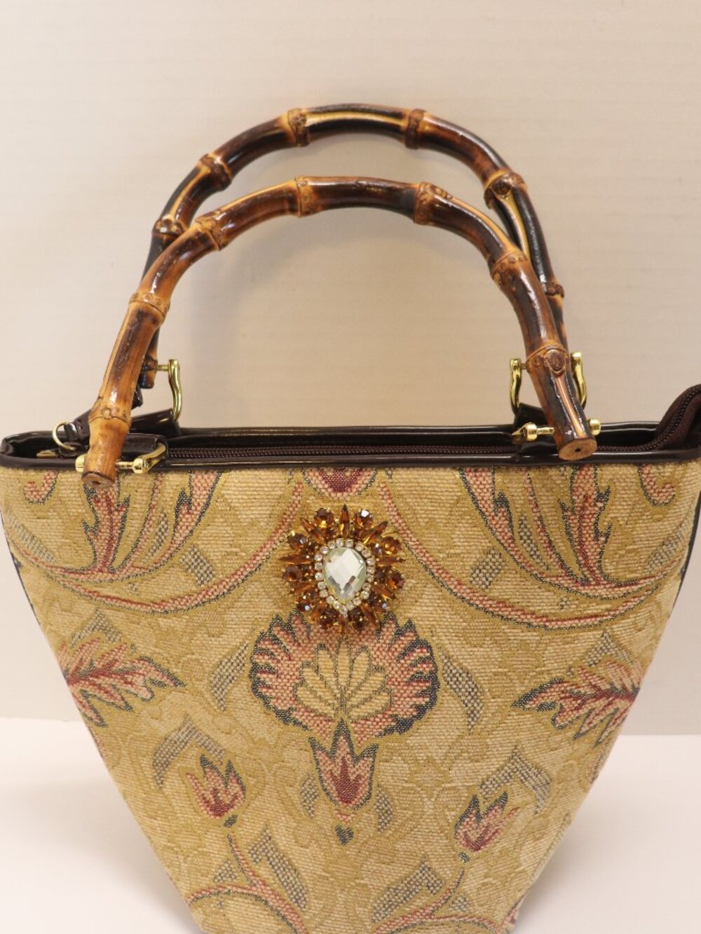 Women's Braciano Handbag Made of Thick Cloth with Cosmetic Jewelry Attached